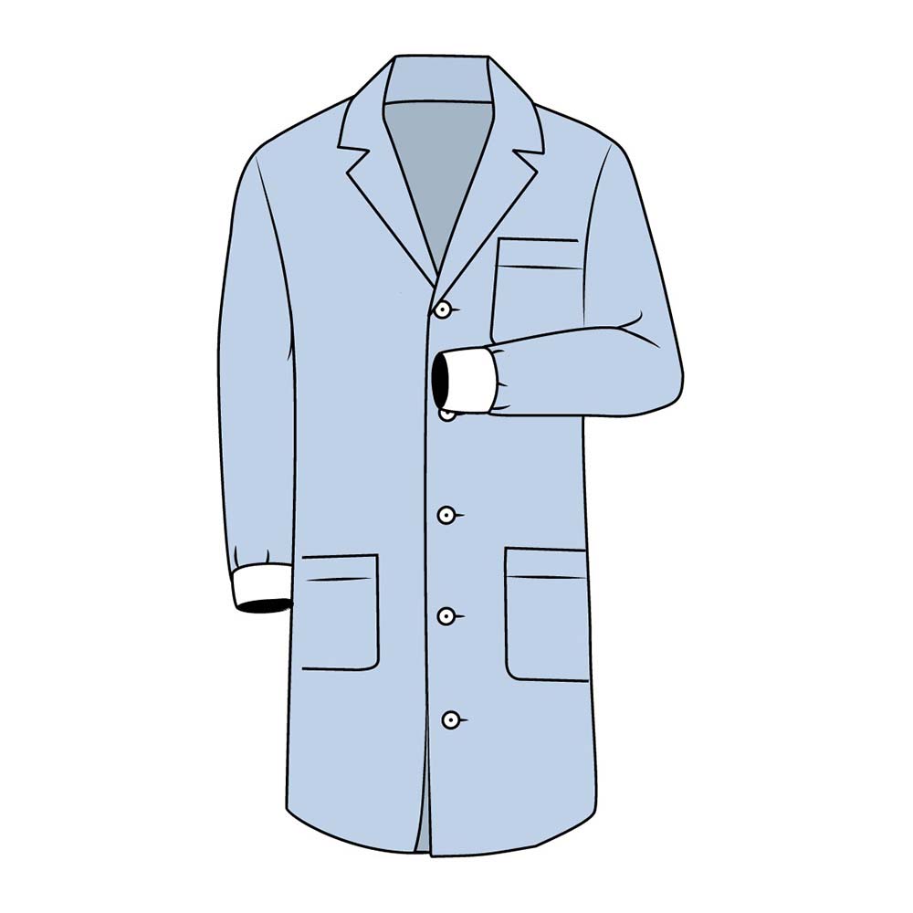 Protective Lab Coat with Traditional Collar